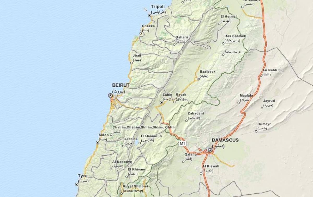 地図のgps地図レバノン