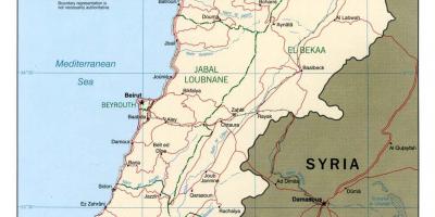 地図のレバノン地理学