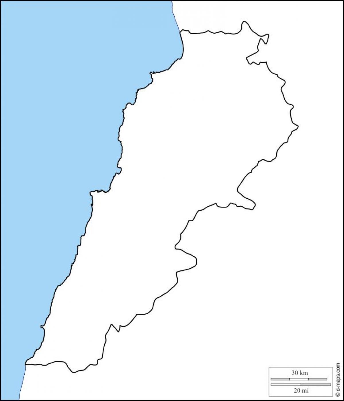 白地図のレバノン