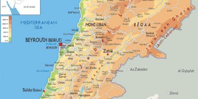 地図のレバノン物理